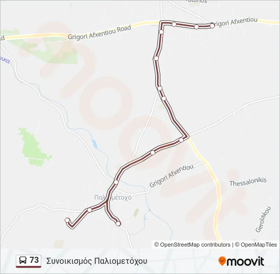 73 Bus Line Map