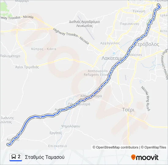 2 Bus Line Map