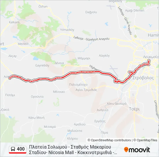 400 Bus Line Map