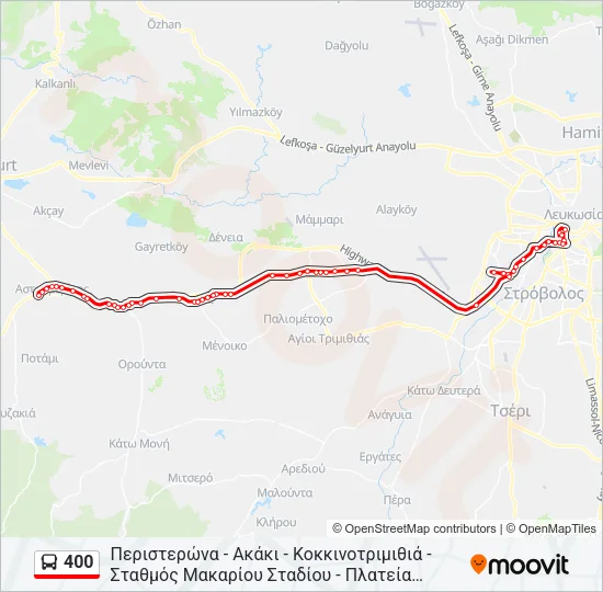 400 Bus Line Map
