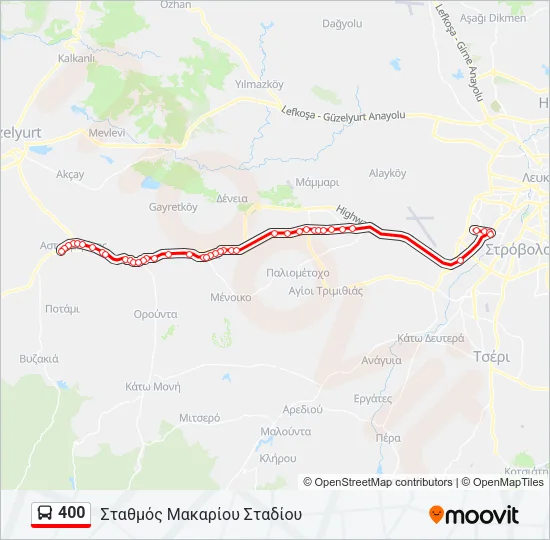 400 Bus Line Map