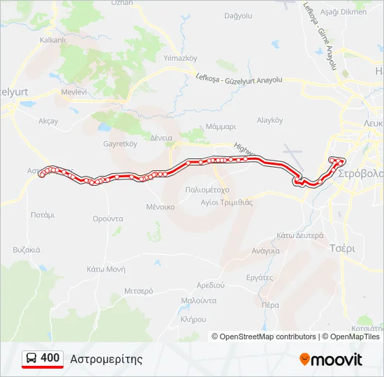 400 Bus Line Map