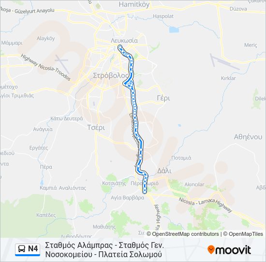 N4 Bus Line Map