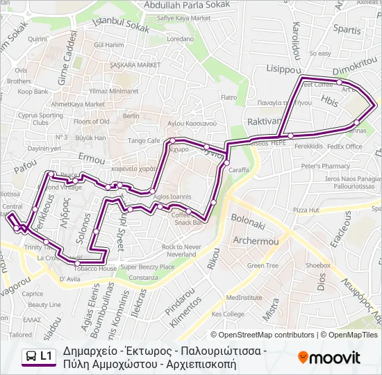 L1 Bus Line Map