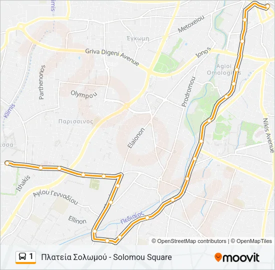 1 Bus Line Map