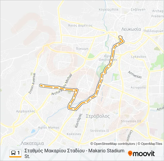 1 Bus Line Map