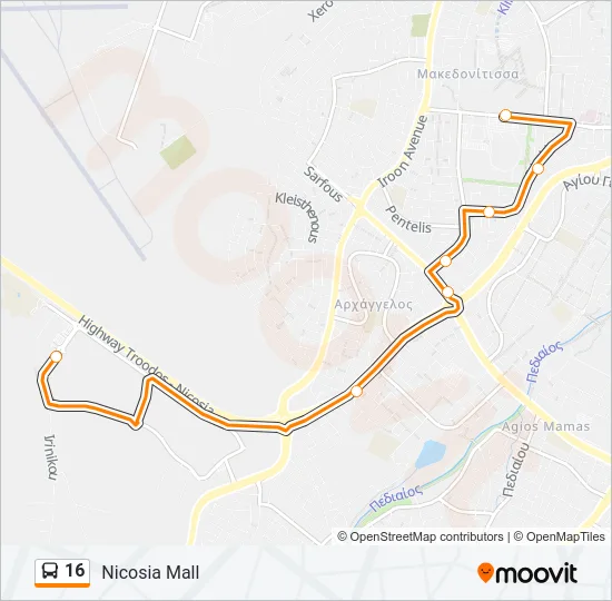 16 Bus Line Map