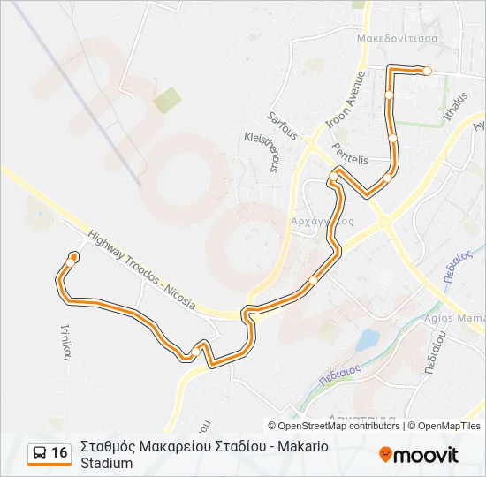 16 Bus Line Map