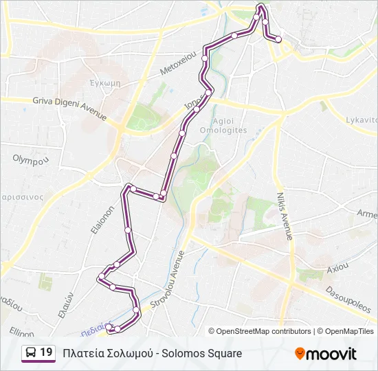 19 Bus Line Map