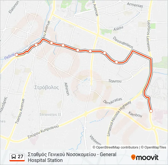 27 Bus Line Map