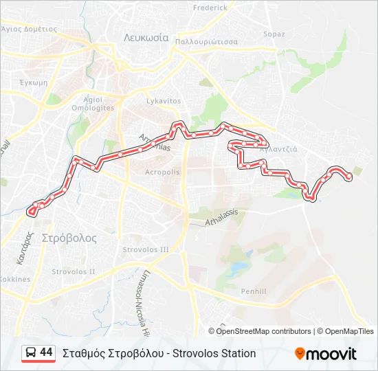 44 Bus Line Map