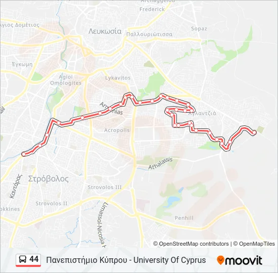 44 Bus Line Map