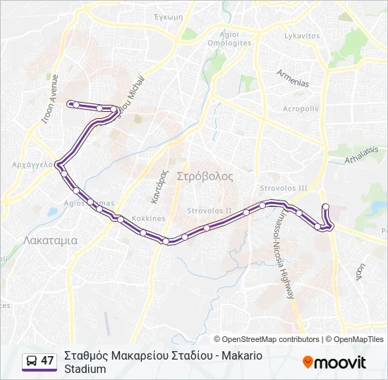 47 Bus Line Map