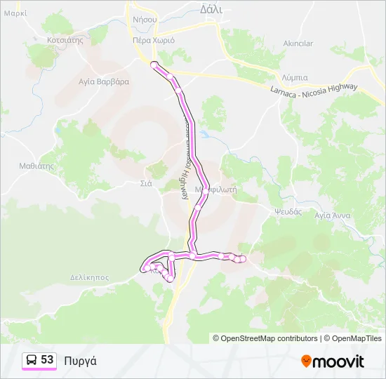53 Bus Line Map