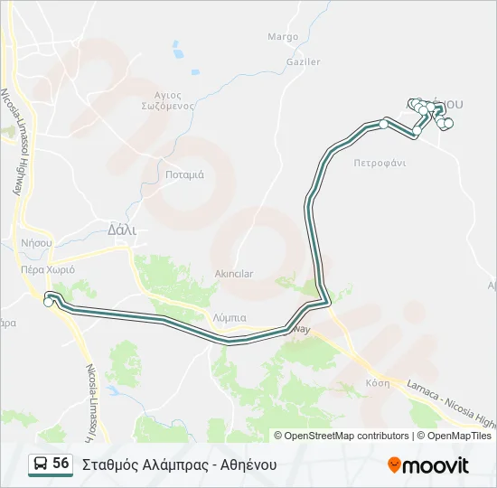 56 Bus Line Map