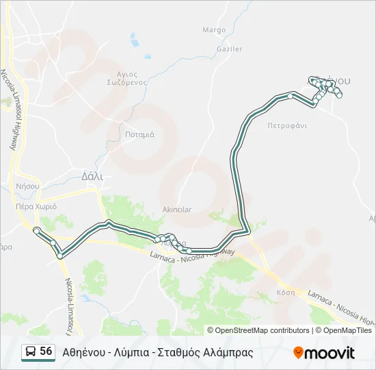 56 Bus Line Map