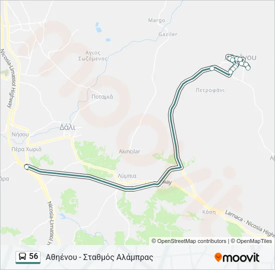 56 Bus Line Map