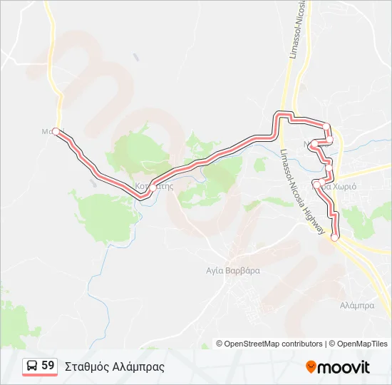 59 Bus Line Map