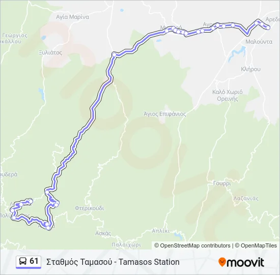 61 Bus Line Map