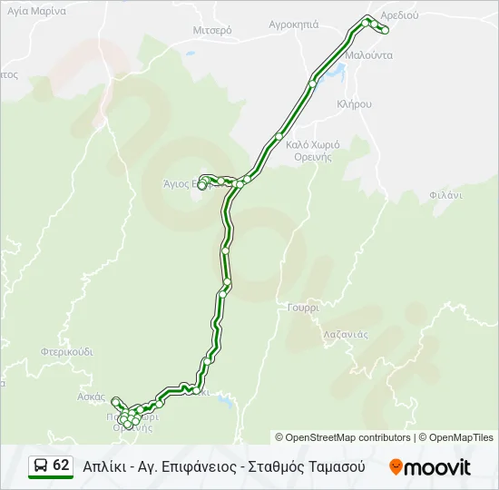 62 Bus Line Map