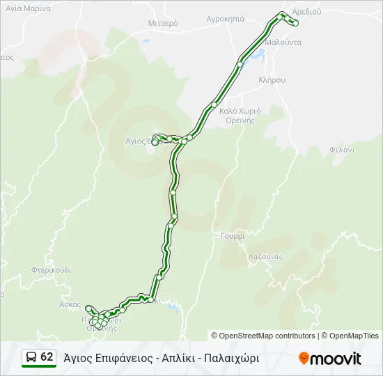 62 Bus Line Map