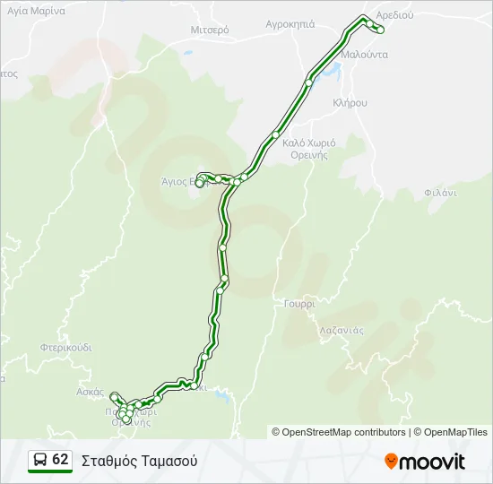62 Bus Line Map