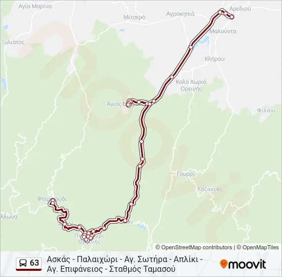 63 Bus Line Map