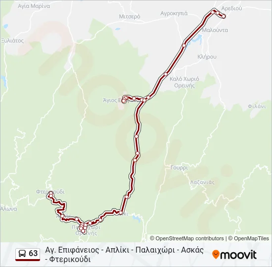 63 Bus Line Map