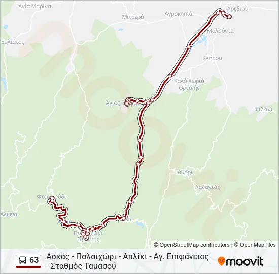 63 Bus Line Map