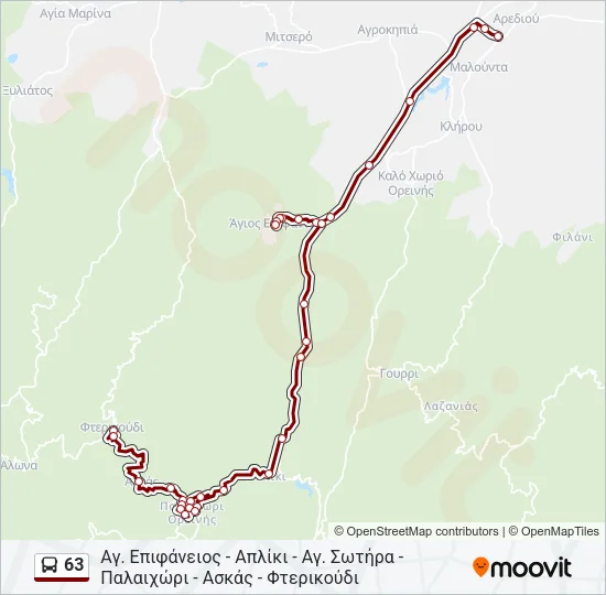 63 Bus Line Map