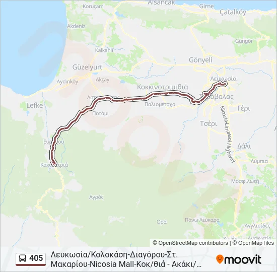 405 Bus Line Map