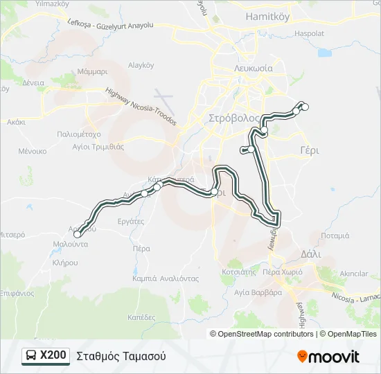 X200 Bus Line Map