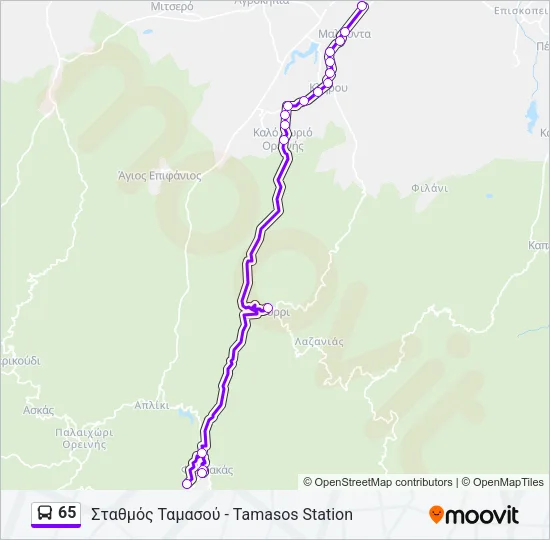 65 Bus Line Map