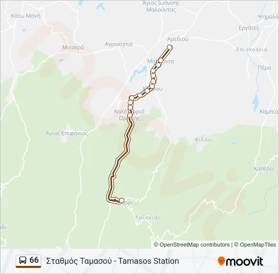 66 Bus Line Map