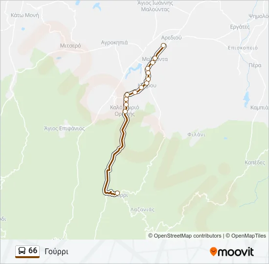 66 Bus Line Map