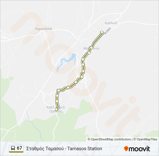 67 Bus Line Map