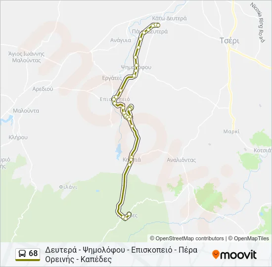 68 Bus Line Map