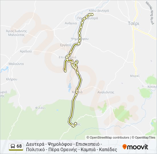 68 Bus Line Map