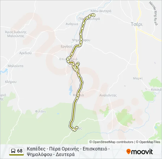 68 Bus Line Map