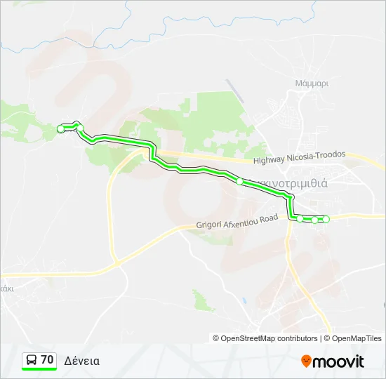 70 Bus Line Map