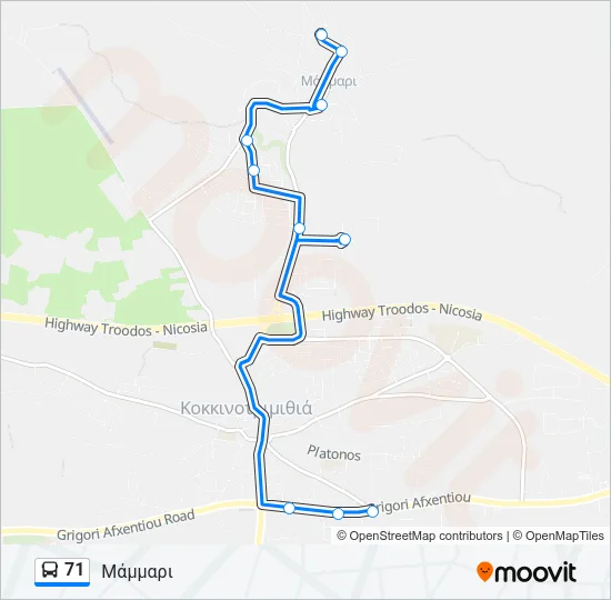 71 Bus Line Map