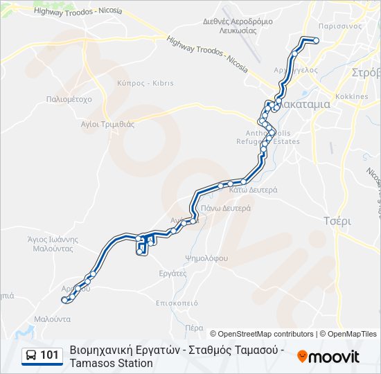 101 Bus Line Map