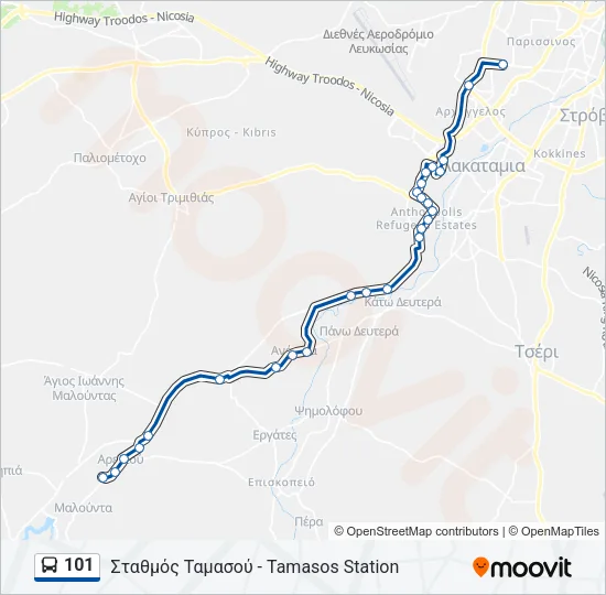 101 Bus Line Map
