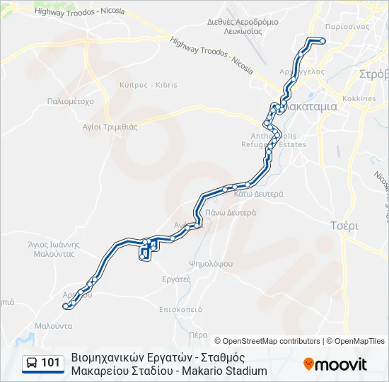 101 Bus Line Map
