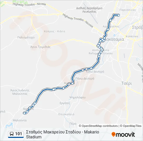 101 Bus Line Map