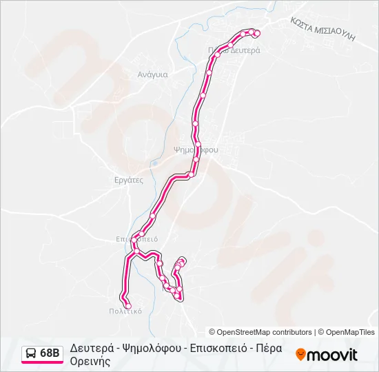 68B Bus Line Map