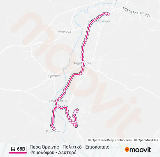 68B Bus Line Map