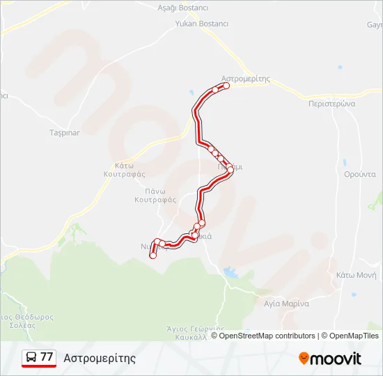 77 Bus Line Map