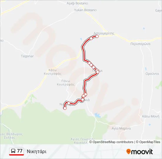 77 Bus Line Map