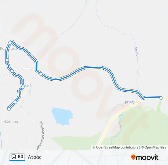 80 Bus Line Map